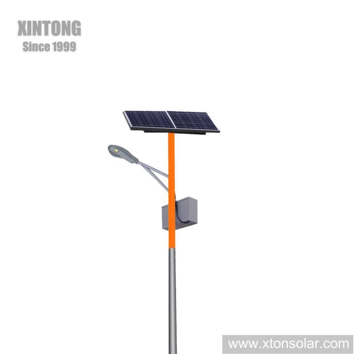 Battery Hanged Double Arm Solar LED Street Light Automatic Control