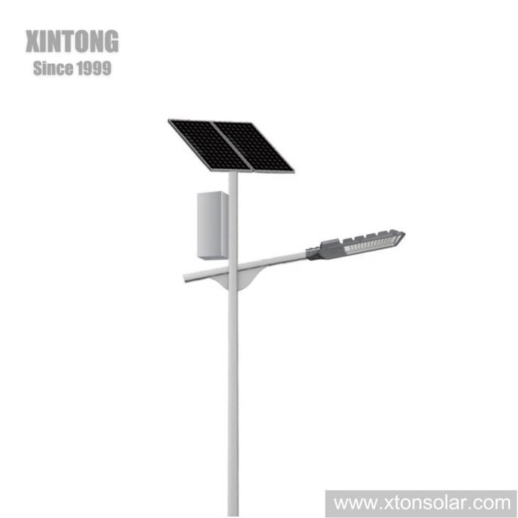 Battery Hanged Double Arm Solar LED Street Light Automatic Control