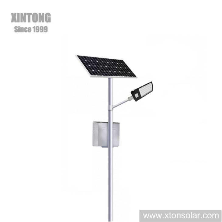 Battery Hanged Double Arm Solar LED Street Light Automatic Control